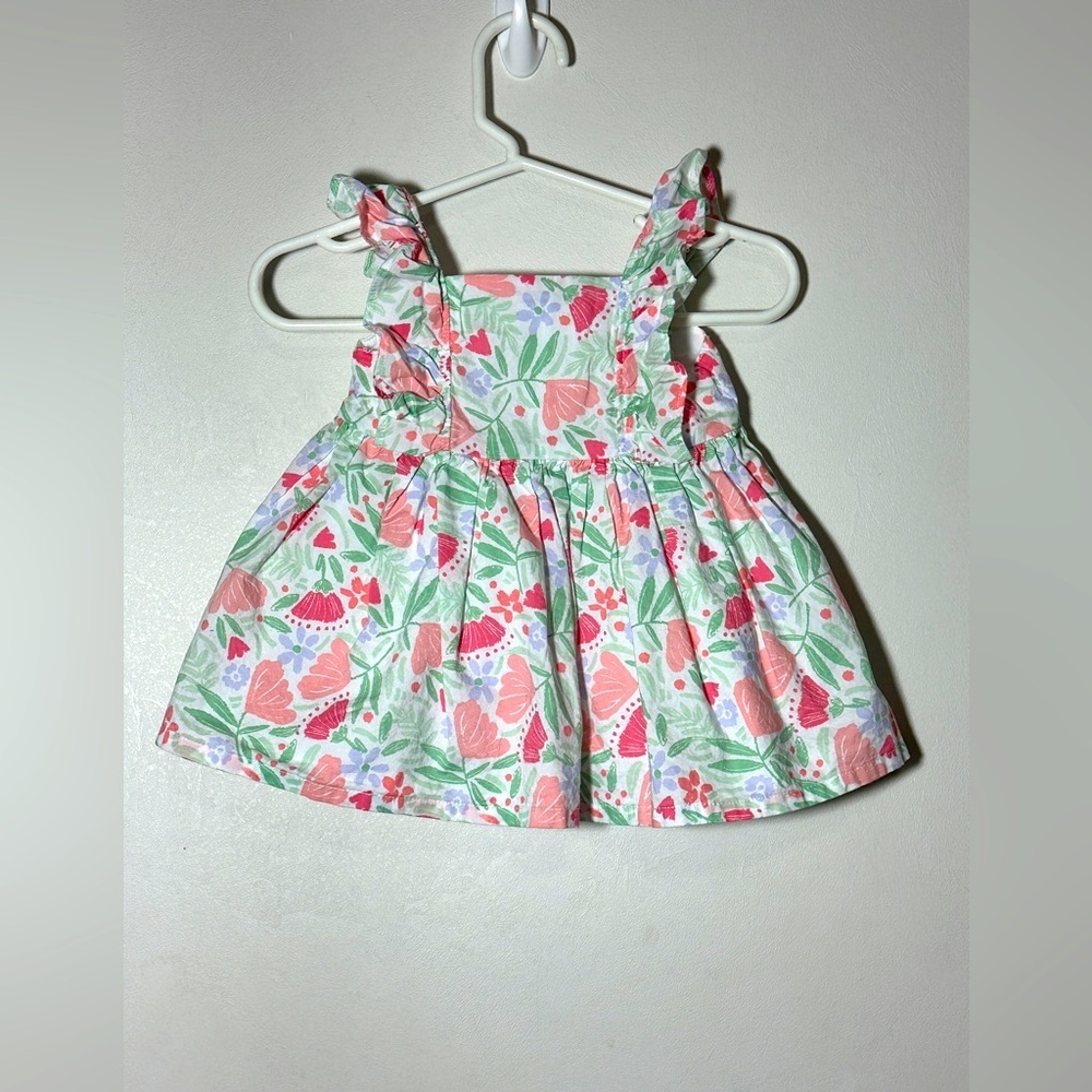 Carters Spring Floral Baby Sundress with Ruffle Straps 100% Cotton 0-3 months